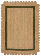 Covor verde închis/în culoare naturală țesut manual din iută 200x290 cm Grace Green – Flair Rugs