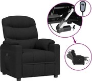 vidaXL Fotoliu rabatabil electric, negru, material textil