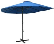 vidaXL Umbrelă soare exterior cu stâlp aluminiu, albastru, 460x270 cm