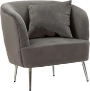 Fotoliu gri cu tapițerie din catifea Silvery – Mauro Ferretti