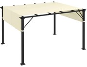 Outsunny Acoperiș pentru Pergolă cu Buzunare și Curele pentru Stâlpi, 488x122 cm, Alb Crem | Aosom Romania