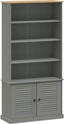 vidaXL Bibliotecă „VIGO”, gri, 85x35x170 cm, lemn masiv de pin