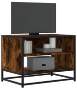 vidaXL Comodă TV, stejar fumuriu, 61x40x46 cm lemn prelucrat și metal