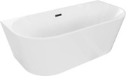 Mexen Oval cadă independentă pe perete 180 x 80 cm, albă, preaplin negru - 52671808000-70