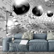 Fototapet - 3D bilă în culooare gri (254x184 cm)