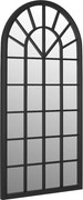 vidaXL Oglindă de grădină, negru, 90x45 cm, fier, pentru uz exterior