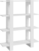 vidaXL Bibliotecă/Separator cameră, alb extralucios, 100x30x123,5 cm
