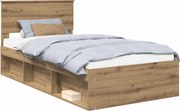 vidaXL Cadru de pat Stejar artizanal 100 x 200 cm Lemn de pin masiv