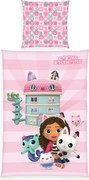 Lenjerie de pat din bumbac Herding Gabby's Dollhouse, 135 x 200 cm, 80 x 80 cm