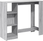 vidaXL Masă bar raft stejar Sonoma gri 124x46x103,5 cm lemn prelucrat