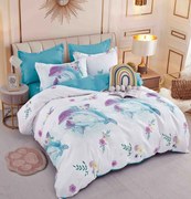 Lenjerie Din Bumbac Tip Finet 6 Piese Pentru Pat Dublu - Delfini