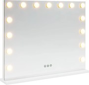 vidaXL Oglindă LED pentru Vanity Alb 58 x 10 x 47 cm Sticlă și Oțel
