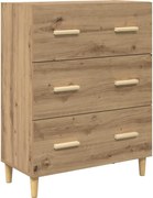 vidaXL Bufet Stejar Artizanal 69,5 x 34 x 90 cm Lemn compozit