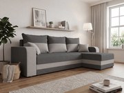 Canapea extensibila reversibila pe colt in forma de L VALERIO 238x140 cm, gri inchis/gri deschis + 2 pernute GRATUIT