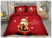 Set Lenjerie De Pat Craciun 6 Piese - Merry Christmas Red