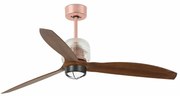 Lustra cu Ventilator si telecomanda DECO FAN M LED cupru/maro
