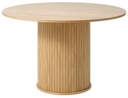 Masă de dining rotundă cu aspect de lemn de stejar ø 120 cm Nola – Unique Furniture