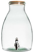 Dozator de bauturi din sticla GUSTA cu capac din lemn 5,5 L