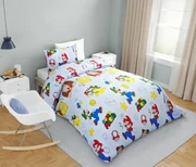 Lenjerie de pat copii bumbac Super Mario /160x200 cm / 3 piese
