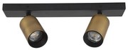 Plafoniera 2L design modern Inus negru, auriu satin