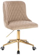 HR940K Scaun Latte din Catifea cu Bază Aurie