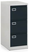 Dosar metalic A4 - 3 sertare, 45,5 x 62 x 101,5 cm, blocare cilindrica, antracit - ral 7016