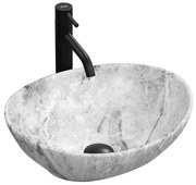 REA-U9908 - Lavoar pe blat SOFIA 34,5 x 41 cm ceramică/imitație de piatră