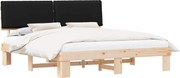 vidaXL Cadru de pat cu tăblie tapițată cu headboard Negru 200 x 200 cm