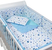 Set lenjerie matlasata 5 piese Kidizi Milky Way, include perna, plapumioara, aparatoare si cearceaf