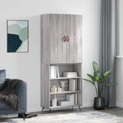 vidaXL Dulap înalt, gri sonoma, 69,5x34x180 cm, lemn compozit