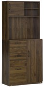 HOMCOM Dulap Modern cu 3 Sertare și Dulapioare, Mobilier de Cameră din Lemn, 80x40x178 cm, Alb | Aosom Romania