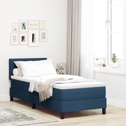 vidaXL Pat boxspring cu saltea cu saltea albastru 80 x 200 cm țesătură