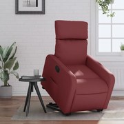 vidaXL Fotoliu rabatabil electric cu ridicare, roșu vin