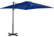 vidaXL Umbrelă în consolă, stâlp din aluminiu albastru azur 250x250 cm