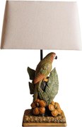 Lampa de masa, din rasina, cu abajur din in, Parrot