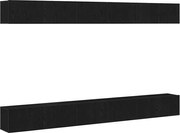 vidaXL Set comodă TV Pe perete Stejar Negru Lemn compozit