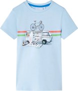 vidaXL Tricou pentru copii, albastru deschis, 128