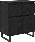 vidaXL Bufet Stejar Negru 60 x 35 x 70 cm Lemn Ingineresc și Fier