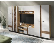 Set living VAL GARDENA, nuc inchis/crem, PAL, 302 cm