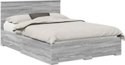 vidaXL Cadru de pat cu headboard Gri Sonoma 140 x 190 cm Lemn compozit