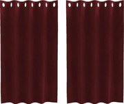 vidaXL Perdele opace 2 pcs Roșu Vin 140 x 140 cm Catifea