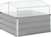 vidaXL Jardinieră Gri deschis 100 x 100 x 77 cm Oțel Galvanizat