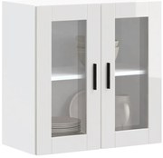 vidaXL Dulap de bucătărie cu ușă din sticlă „Porto” alb lucios