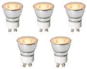Set de 5 becuri LED GU10 cu 3 trepte de intensitate luminoasă, 35 mm, 4 W, 200 lm, 2200 K