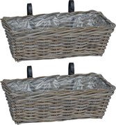 vidaXL Coș suspendat pentru plante 2 pcs Gri 48 x 22 x 15 cm