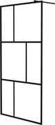 vidaXL Paravan de duș walk-in, negru, 100x195 cm, sticlă securizată