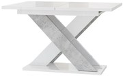 Masă de sufragerie Xalin (alb lucios + piatră) (pentru 4 până la 6 persoane). 1055284