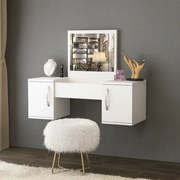 Masa toaleta suspendata cu oglinda, Laura Homs, 100 x 376 x 723 mm ,alb