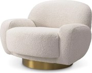 Fotoliu pivotant design elegant LUX Udine, boucle crem 116333 HZ