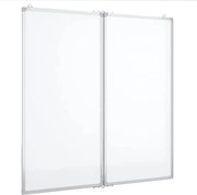 vidaXL Tablă magnetică pliabilă, alb, 80x80x1,7 cm, aluminiu